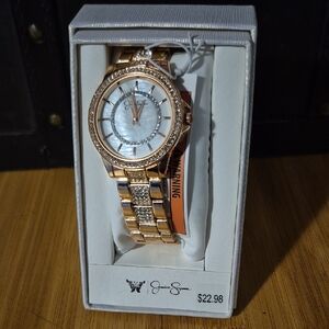 Gold  Watch with Crystal Accents